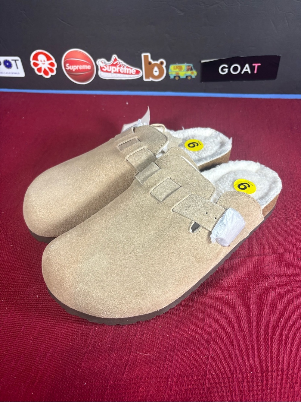 Cushionaire Faux-Suede Slip-On Clog with Plush Lining - Tan Men’s 9